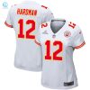 Mecole Hardman 12 Kansas City Chiefs 2024 Divisional Patch Game Women Jersey White stylepulseusa 1