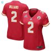 Joshua Williams 2 Kansas City Chiefs 2024 Divisional Patch Game Women Jersey Red stylepulseusa 1