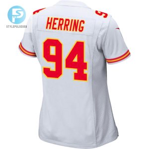 Malik Herring 94 Kansas City Chiefs 2024 Divisional Patch Game Women Jersey White stylepulseusa 1 2