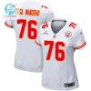 Prince Tega Wanogho 76 Kansas City Chiefs 2024 Divisional Patch Game Women Jersey White stylepulseusa 1