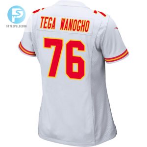 Prince Tega Wanogho 76 Kansas City Chiefs 2024 Divisional Patch Game Women Jersey White stylepulseusa 1 2