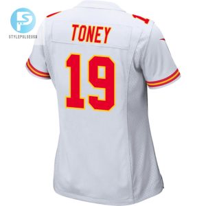 Kadarius Toney 19 Kansas City Chiefs 2024 Divisional Patch Game Women Jersey White stylepulseusa 1 2