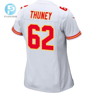 Joe Thuney 62 Kansas City Chiefs 2024 Divisional Patch Game Women Jersey White stylepulseusa 1 2