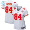 Justin Watson 84 Kansas City Chiefs 2024 Divisional Patch Game Women Jersey White stylepulseusa 1