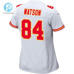 Justin Watson 84 Kansas City Chiefs 2024 Divisional Patch Game Women Jersey White stylepulseusa 1 2