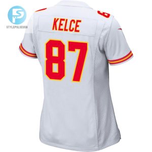 Travis Kelce 87 Kansas City Chiefs 2024 Divisional Patch Game Women Jersey White stylepulseusa 1 2