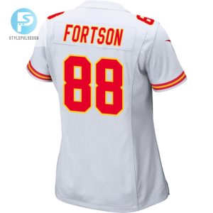 Jody Fortson 88 Kansas City Chiefs 2024 Divisional Patch Game Women Jersey White stylepulseusa 1 2