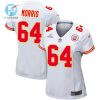 Wanya Morris 64 Kansas City Chiefs 2024 Divisional Patch Game Women Jersey White stylepulseusa 1