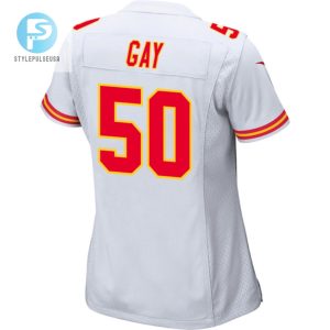 Willie Gay 50 Kansas City Chiefs 2024 Divisional Patch Game Women Jersey White stylepulseusa 1 2