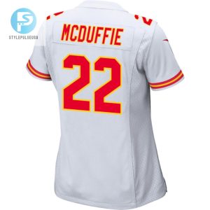 Trent Mcduffie 22 Kansas City Chiefs 2024 Divisional Patch Game Women Jersey White stylepulseusa 1 2