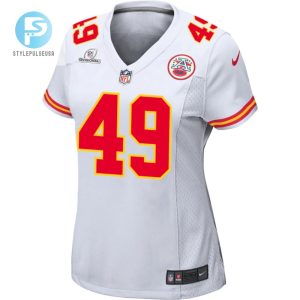 Matt Bushman 49 Kansas City Chiefs 2024 Divisional Patch Game Women Jersey White stylepulseusa 1 1