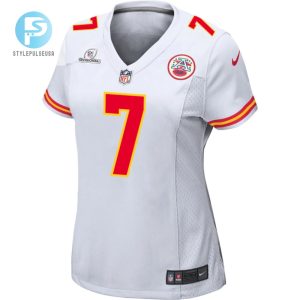 Harrison Butker 7 Kansas City Chiefs 2024 Divisional Patch Game Women Jersey White stylepulseusa 1 1