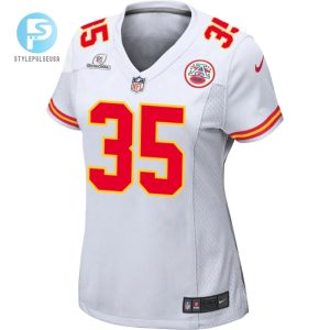 Jaylen Watson 35 Kansas City Chiefs 2024 Divisional Patch Game Women Jersey White stylepulseusa 1 1