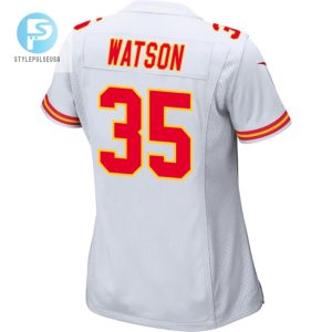 Jaylen Watson 35 Kansas City Chiefs 2024 Divisional Patch Game Women Jersey White stylepulseusa 1 2