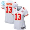 Nazeeh Johnson 13 Kansas City Chiefs 2024 Divisional Patch Game Women Jersey White stylepulseusa 1