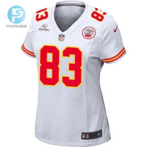 Noah Gray 83 Kansas City Chiefs 2024 Divisional Patch Game Women Jersey White stylepulseusa 1 1