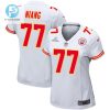 Lucas Niang 77 Kansas City Chiefs 2024 Divisional Patch Game Women Jersey White stylepulseusa 1