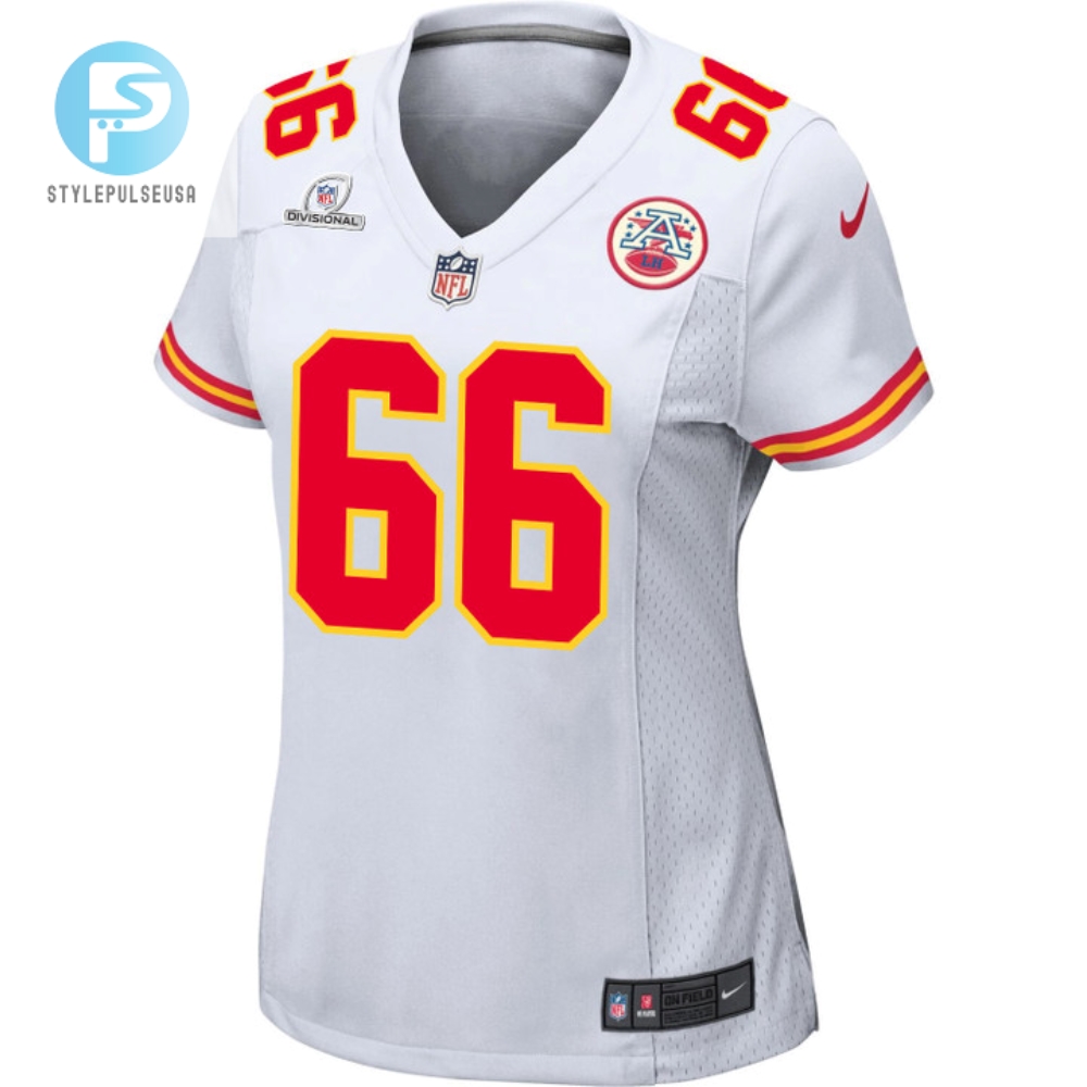 Mike Caliendo 66 Kansas City Chiefs 2024 Divisional Patch Game Women Jersey  White 
