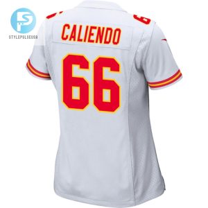 Mike Caliendo 66 Kansas City Chiefs 2024 Divisional Patch Game Women Jersey White stylepulseusa 1 2