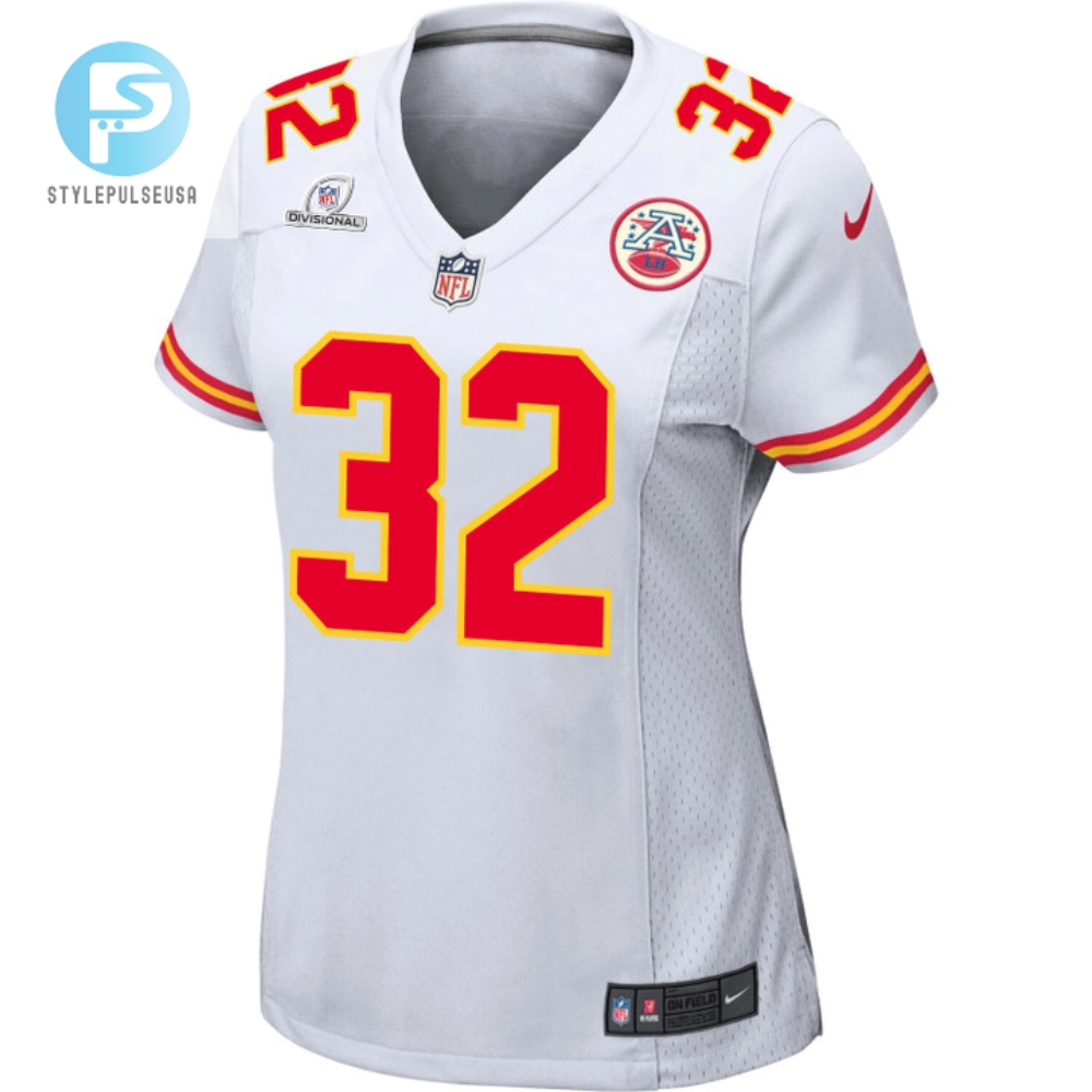 Nick Bolton 32 Kansas City Chiefs 2024 Divisional Patch Game Women Jersey  White 