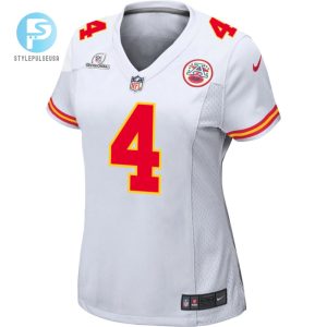 Rashee Rice 4 Kansas City Chiefs 2024 Divisional Patch Game Women Jersey White stylepulseusa 1 1