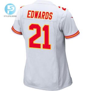 Mike Edwards 21 Kansas City Chiefs 2024 Divisional Patch Game Women Jersey White stylepulseusa 1 2