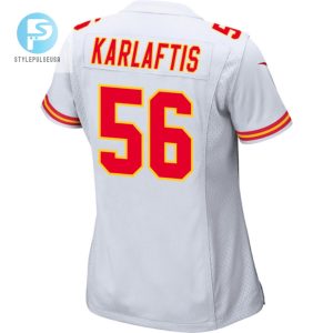 George Karlaftis 56 Kansas City Chiefs 2024 Divisional Patch Game Women Jersey White stylepulseusa 1 2