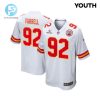 Neil Farrell 92 Kansas City Chiefs 2024 Divisional Patch Game Youth Jersey White stylepulseusa 1