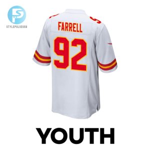 Neil Farrell 92 Kansas City Chiefs 2024 Divisional Patch Game Youth Jersey White stylepulseusa 1 2