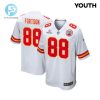 Jody Fortson 88 Kansas City Chiefs 2024 Divisional Patch Game Youth Jersey White stylepulseusa 1