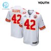 Tyree Gillespie 42 Kansas City Chiefs 2024 Divisional Patch Game Youth Jersey White stylepulseusa 1