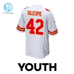 Tyree Gillespie 42 Kansas City Chiefs 2024 Divisional Patch Game Youth Jersey White stylepulseusa 1 2