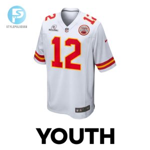 Mecole Hardman 12 Kansas City Chiefs 2024 Divisional Patch Game Youth Jersey White stylepulseusa 1 1