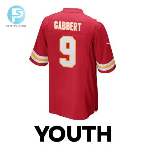 Blaine Gabbert 9 Kansas City Chiefs 2024 Divisional Patch Game Youth Jersey Red stylepulseusa 1 2