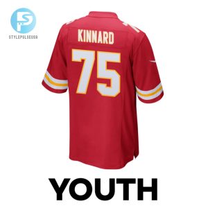 Darian Kinnard 75 Kansas City Chiefs 2024 Divisional Patch Game Youth Jersey Red stylepulseusa 1 2