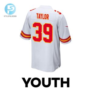 Keith Taylor 39 Kansas City Chiefs 2024 Divisional Patch Game Youth Jersey White stylepulseusa 1 2