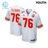 Prince Tega Wanogho 76 Kansas City Chiefs 2024 Divisional Patch Game Youth Jersey White stylepulseusa 1