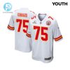 Darian Kinnard 75 Kansas City Chiefs 2024 Divisional Patch Game Youth Jersey White stylepulseusa 1