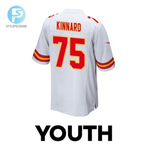 Darian Kinnard 75 Kansas City Chiefs 2024 Divisional Patch Game Youth Jersey White stylepulseusa 1 2