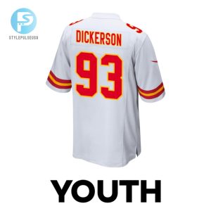 Matt Dickerson 93 Kansas City Chiefs 2024 Divisional Patch Game Youth Jersey White stylepulseusa 1 2