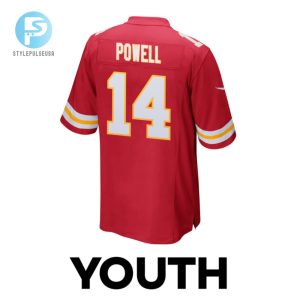 Cornell Powell 14 Kansas City Chiefs 2024 Divisional Patch Game Youth Jersey Red stylepulseusa 1 2