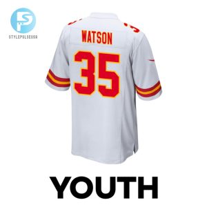 Jaylen Watson 35 Kansas City Chiefs 2024 Divisional Patch Game Youth Jersey White stylepulseusa 1 2