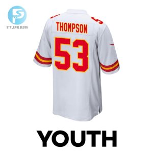 Bj Thompson 53 Kansas City Chiefs 2024 Divisional Patch Game Youth Jersey White stylepulseusa 1 2