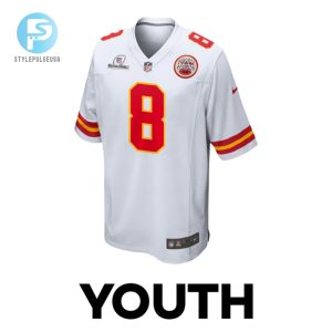 Justyn Ross 8 Kansas City Chiefs 2024 Divisional Patch Game Youth Jersey White stylepulseusa 1 1