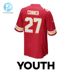 Chamarri Conner 27 Kansas City Chiefs 2024 Divisional Patch Game Youth Jersey Red stylepulseusa 1 2