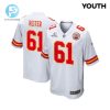 Austin Reiter 61 Kansas City Chiefs 2024 Divisional Patch Game Youth Jersey White stylepulseusa 1