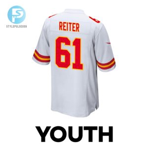 Austin Reiter 61 Kansas City Chiefs 2024 Divisional Patch Game Youth Jersey White stylepulseusa 1 2