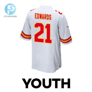 Mike Edwards 21 Kansas City Chiefs 2024 Divisional Patch Game Youth Jersey White stylepulseusa 1 2