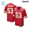 Bj Thompson 53 Kansas City Chiefs 2024 Divisional Patch Game Youth Jersey Red stylepulseusa 1