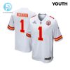 Jerick Mckinnon 1 Kansas City Chiefs 2024 Divisional Patch Game Youth Jersey White stylepulseusa 1